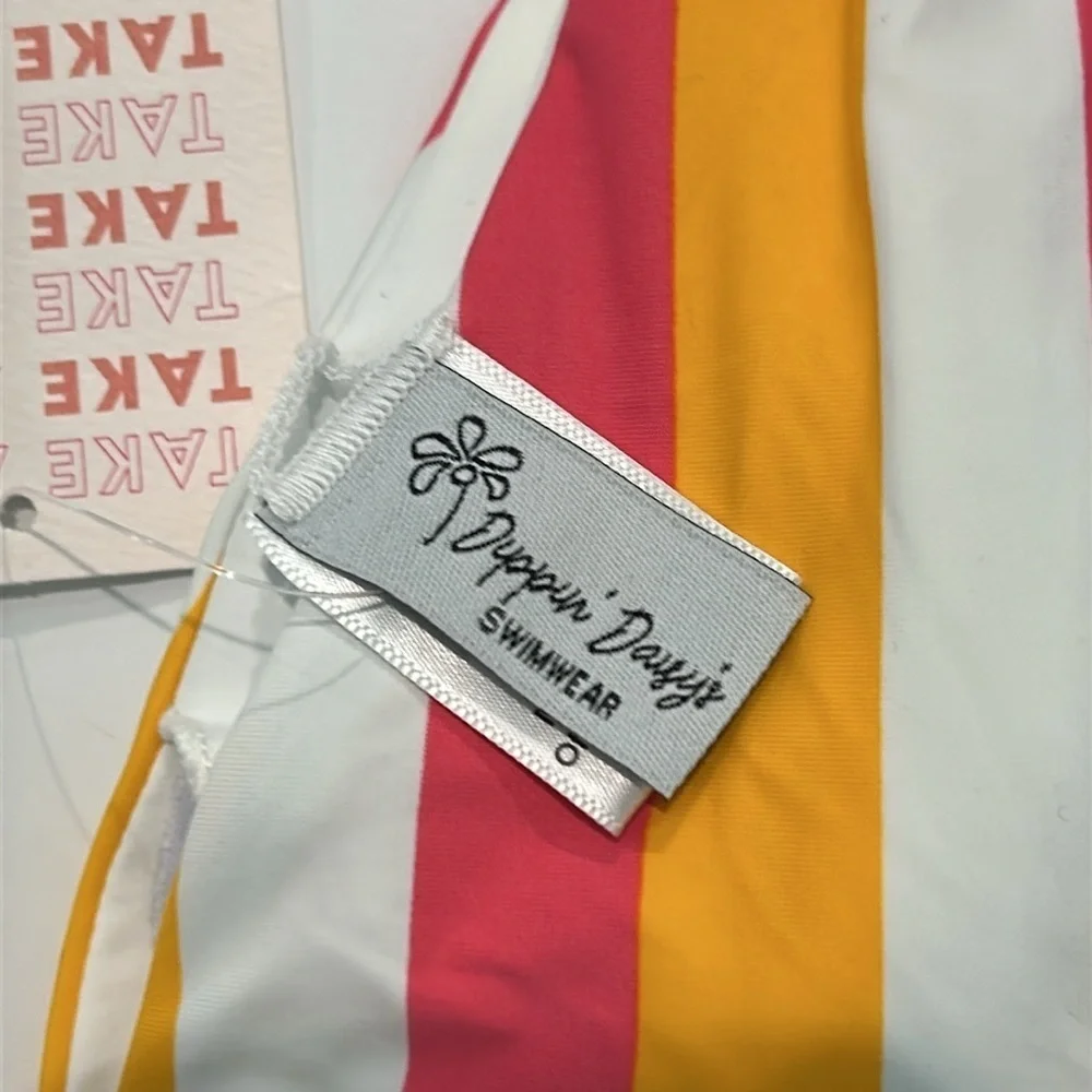 Dippin' Daisy's stripe bikini swim top size small new